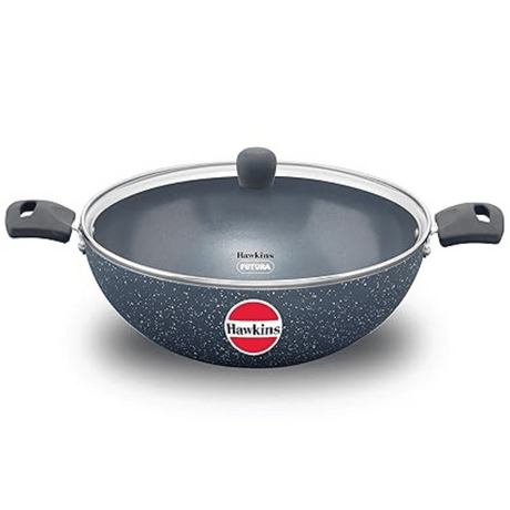 Hawkins 5 Litre with Glass lid Ceramic Nonstick Deep Kadhai (ICK50G)
