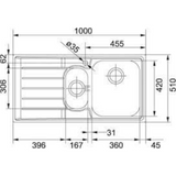 Franke NEPTUNE NET 621 LHD Microdecor Sink 101.0261.835