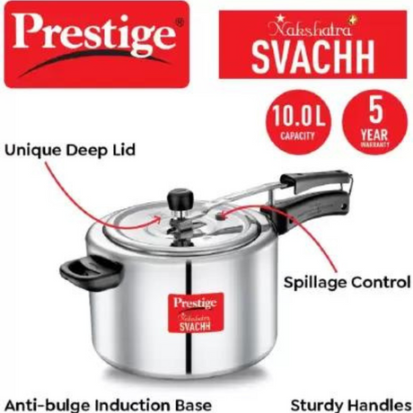 PRESTIGE 10 LTR NAKSHATRA PLUS SVACHH ALUMINIUM PRESSURE COOKERS (10747)