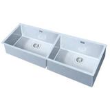 Franke BXX 220/120-54-54 EUROPEAN SATIN FINISH (1140x450/45x18) Stainless Steel 1mm European Satin Finish Hand Made Double Bowl Sink 127.0516.117 
