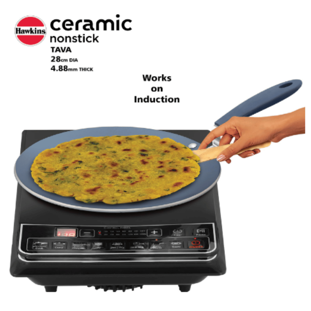 Hawkins 28 cm Ceramic Nonstick Tava, Granite Griddle ICT28