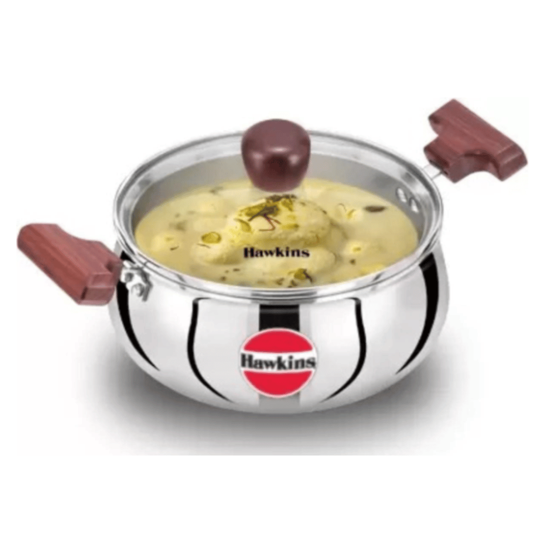 Hawkins 2 Litre Handi, Triply Stainless Steel with Glass Lid SSH20G