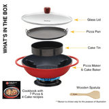 Hawkins Diecast 30 cm Nonstick Pizza Maker and Cake Baker with Glass Lid, PIZZA