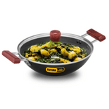 Hawkins 3 Litre Futura Hard Anodised Deep Fry Pan, With Glass Lid, Black, AD30G