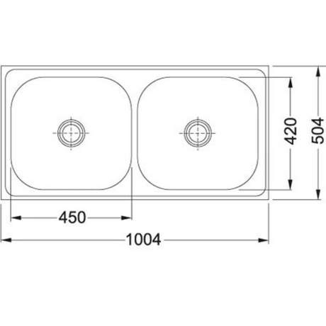 Franke 620 X OMNI (1004x504/40x20)  Stainless Steel European Satin Finish Double Bowl with Drain Board Sink 101.0153.137