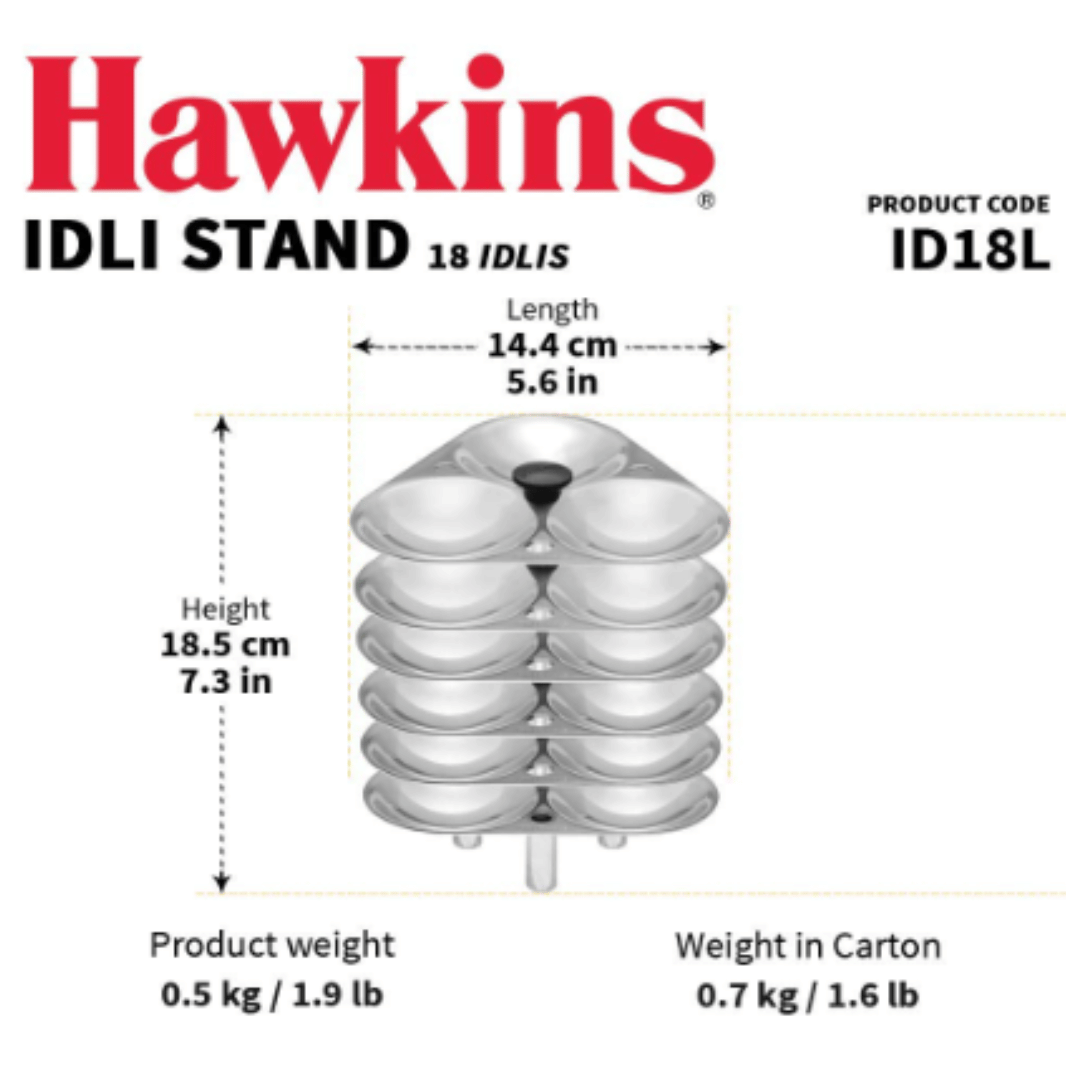 Hawkins Idli Stand - 18 Idlis, For 6.5 Litre Pressure Cooker, ID18L