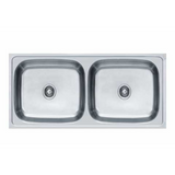 Franke 620 X TRENDY (804x504/30x20)  Stainless Steel 0.8mm European Satin Finish Double Bowl with Drain Board Sink 101.0153.126