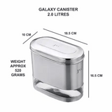 JVL Stainless Steel Galaxy Clear Canister with Unbreakable Steel Lid 2 Litre (GC-1)