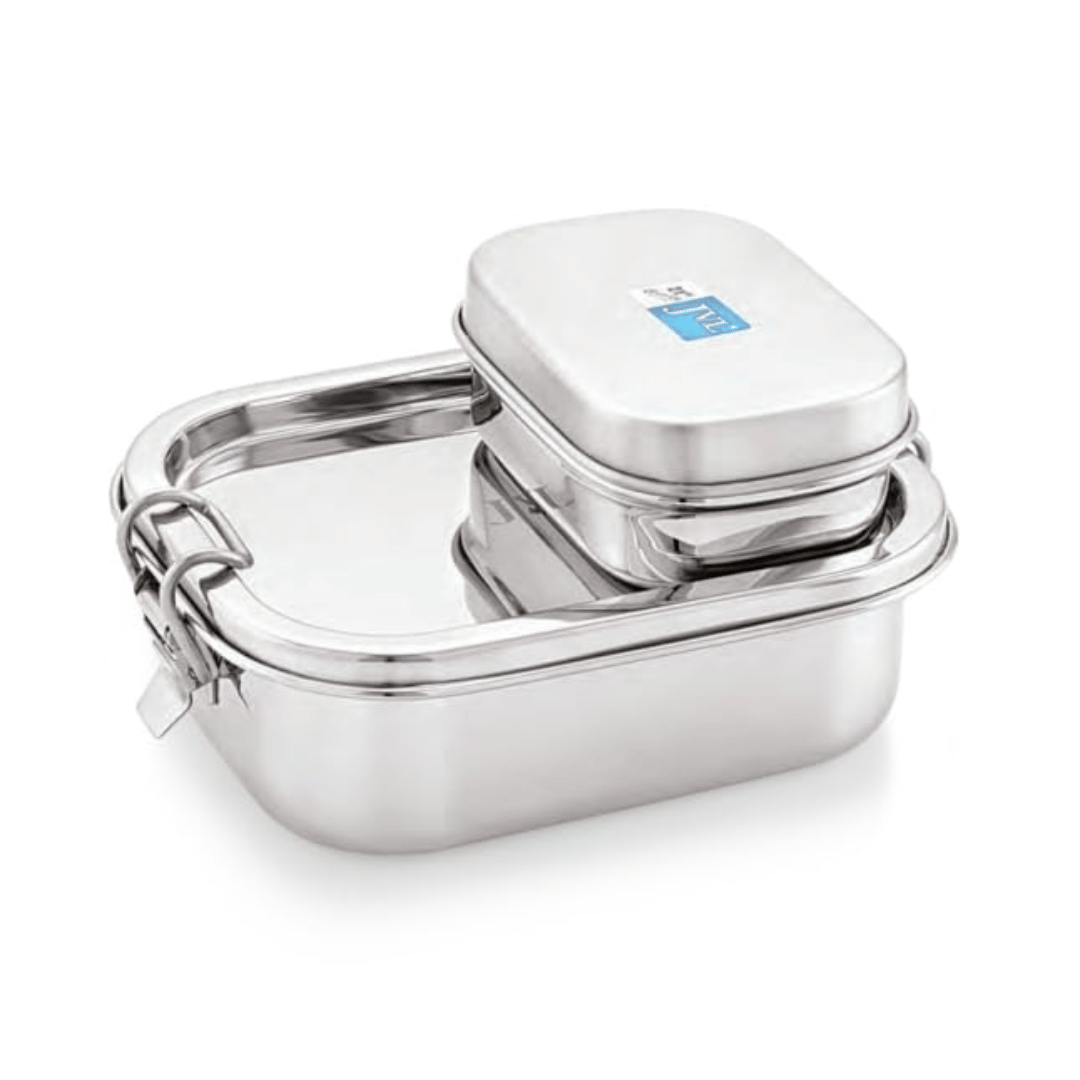 JVL Stainless Steel Rectangle Leakproof Lunch Box With Small Container 500ml (RLP-1C)