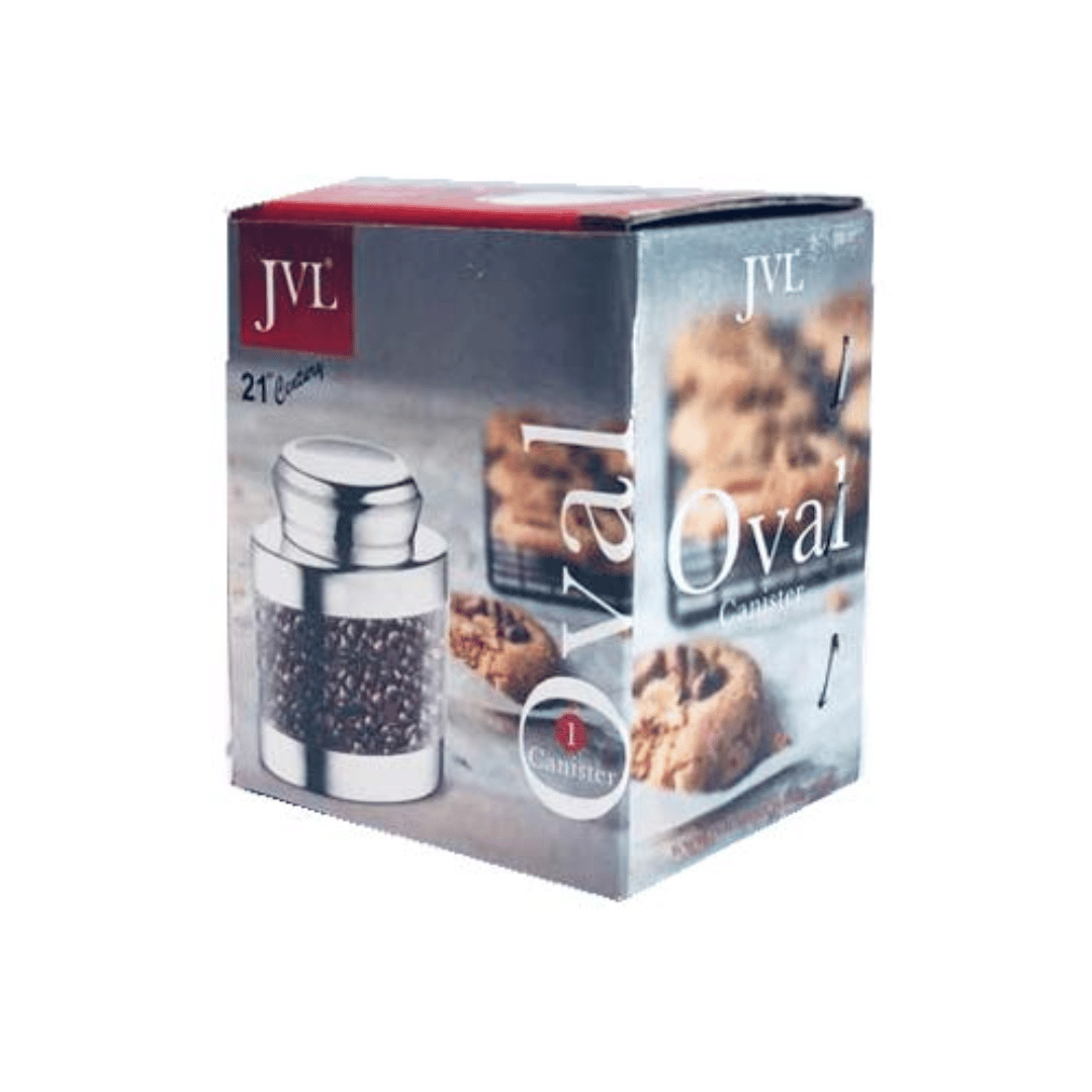 JVL Stainless Steel Air Tight Oval Canister 350ml (OVC-3)