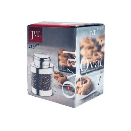 JVL Stainless Steel Air Tight Oval Canister 350ml (OVC-4)
