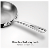 Stahl 0.9 L Triply Stainless Steel Frying Pan Without Lid, Induction Base, 4438