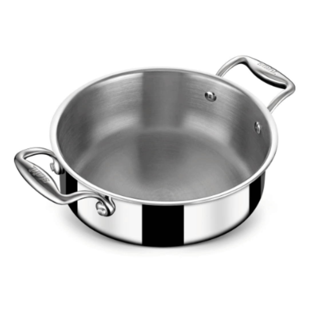 Stahl 3 Litre Triply Stainless Steel Cook & Serve Casserole with Lid, 4822