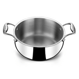 Stahl 2.4 L Triply Stainless Steel Sauce Pot with Lid, Belly Casserole, Biryani Pot with Induction Basem, 4178