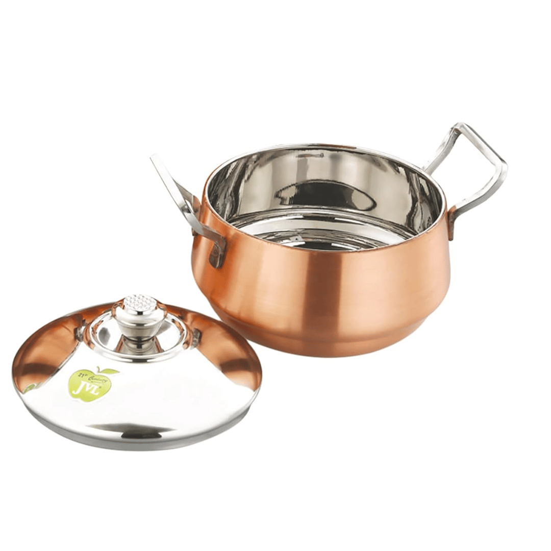 JVL Stainless Steel 850ml Opus Pot Handi Full Copper With Lid & Handle (OP-1 FC) 
