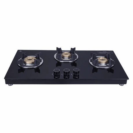 773 CT VETRO TKN CROWN DT ELICA SLIMMEST 3 BURNER NON AUTO IGNITION GAS STOVE 