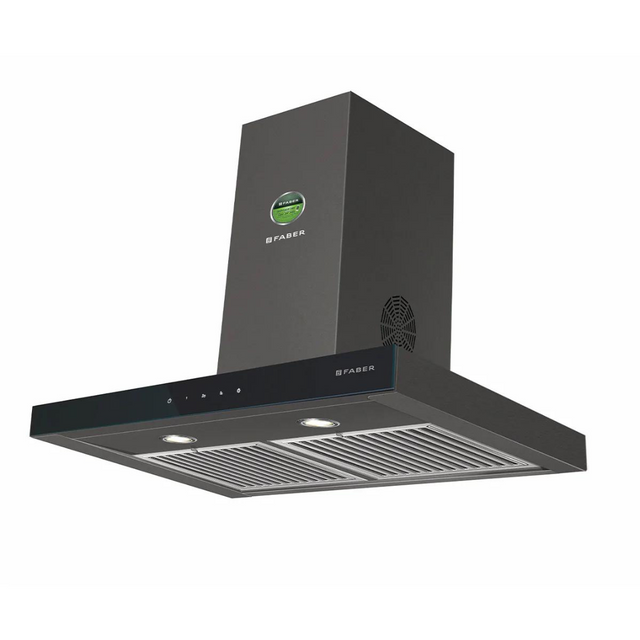 Faber Stilux 3D T2S2 BK TC LTW 60 1095m3/hr Wall Mounted 3 layer Baffle Touch Control Black Finish Box-Type Kitchen Chimney