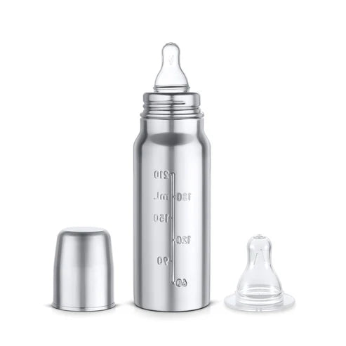 Pexpo Joy Pro Stainless Steel Feeding Baby Bottle 270 ML Silver