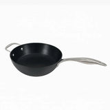 Black Eisen Cast Iron Wok With Steel Handle