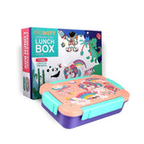 Lunch On 710ml Stainless Steel Lunch Box | 3 Compartment Tiffin with Leak-Proof Character Lid | BPA-Free Food Grade | Perfect for School & Office | PBH 6033