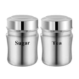 Steel Tea Coffee & Sugar Container - 700 ml  (Pack of 2, Silver)