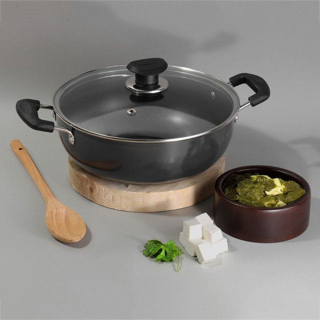 Vinod Hanos Non-Stick Deep Kadai With Lid 4.1 Ltr