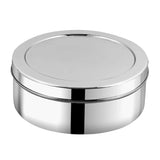 Stainless Steel Spice(Masala) Box/Dabba/Organiser with a Stainless Steel Lid and a Separator Plate -7 containers and a small spoon,Silver,Non Toxic, BPA Free- Small