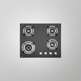 HBR 604 A 60cm Built-in Hob with 4 Brass Burners & Auto Ignition
