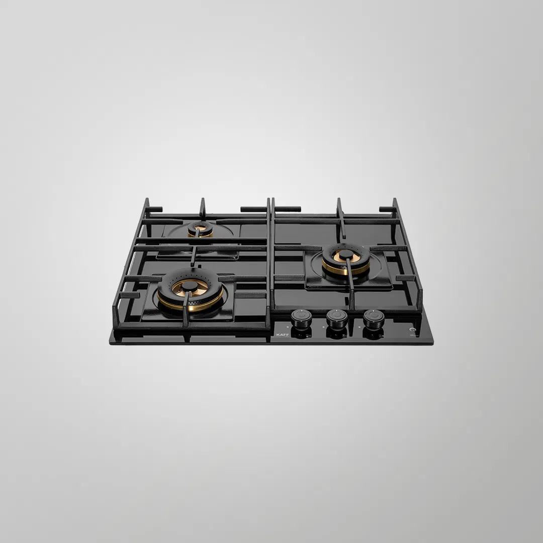 KAFF MFBX 603 Built-in Hob Full Brass 3 Burners Flame Failure Device Square Drip Tray