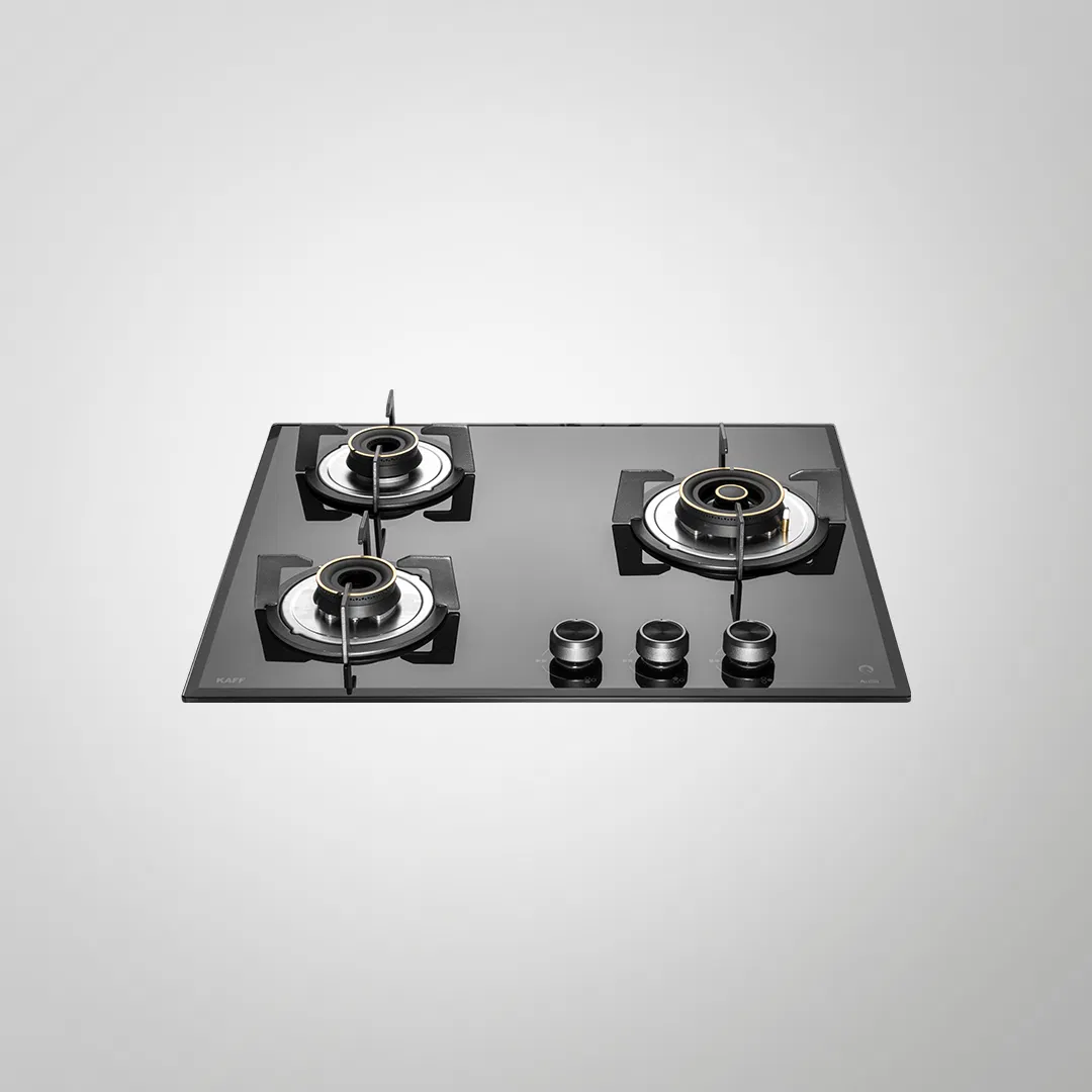 KAFF ALN 603 3 High Efficiency Brass Burners Coated in Black | Built In Hob