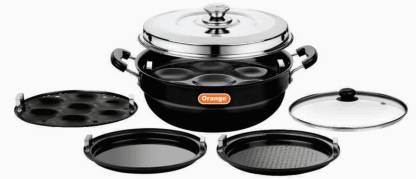 Orange Hard Anodized Multi Kadai 275mm Kadhai 27 cm with SS Lid  (Hard Anodised, Non-stick)