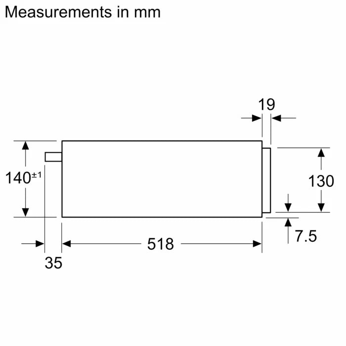 Series 8 Built-in Warming Drawer 60 x 14 cm with Home Connect, Push & Pull – BIC7101B1