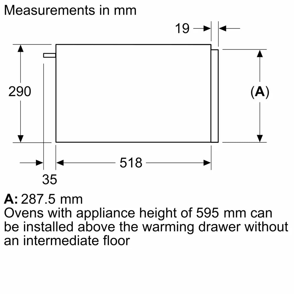 IQ700 Warmer Drawer 60 x 29 cm Black BI710D1B1 (Home Connect)