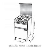 Cooking Range Stainless Steel Gas Grill, Gas Oven 1 Triple Ring Burner, 3 Aluminium Alloy Burners (2011 SSTR)