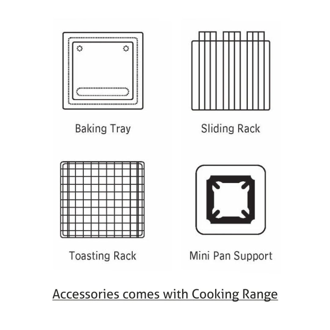 Glen Cooking Range 2011 SSTR Stainless Steel Gas Grill, Gas Oven 1 Triple Ring Burner, 3 Aluminium Alloy Burners