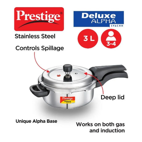 Prestige 3.0 Svachh Deluxe Alpha  Litre Stainless Steel Pressure Cooker 20248