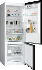 IQ300 Free-Standing Fridge-Freezer With Freezer at Bottom 193 x 70 cm Brushed Black Steel Anti-Fingerprint  KG56NCX41I