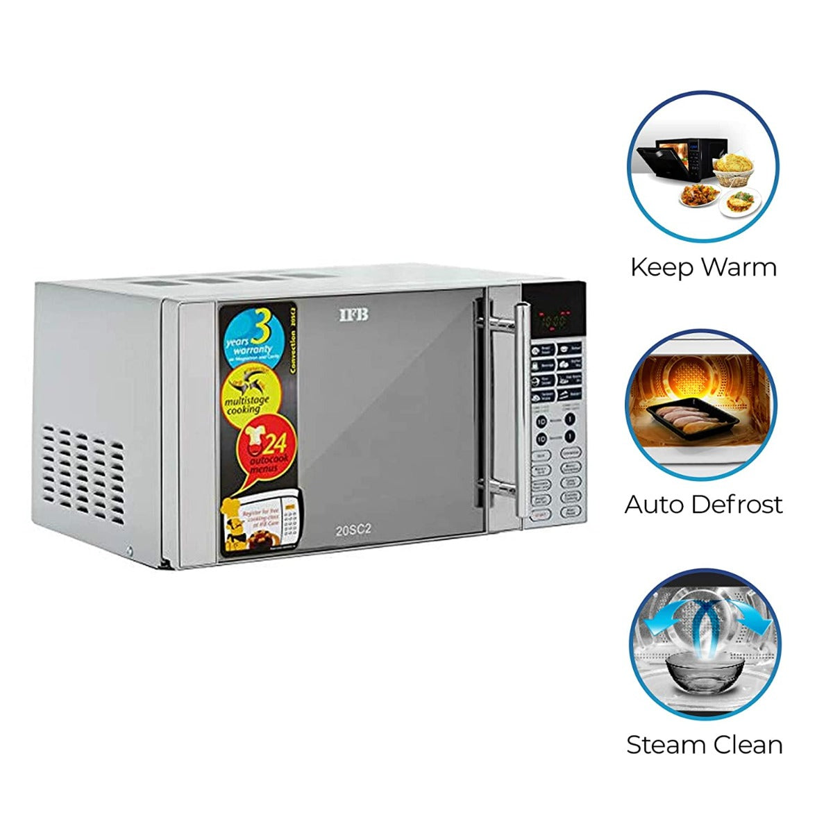 IFB 20 L Convection Microwave Oven (20SC2, Metallic Silver, With Starter Kit)