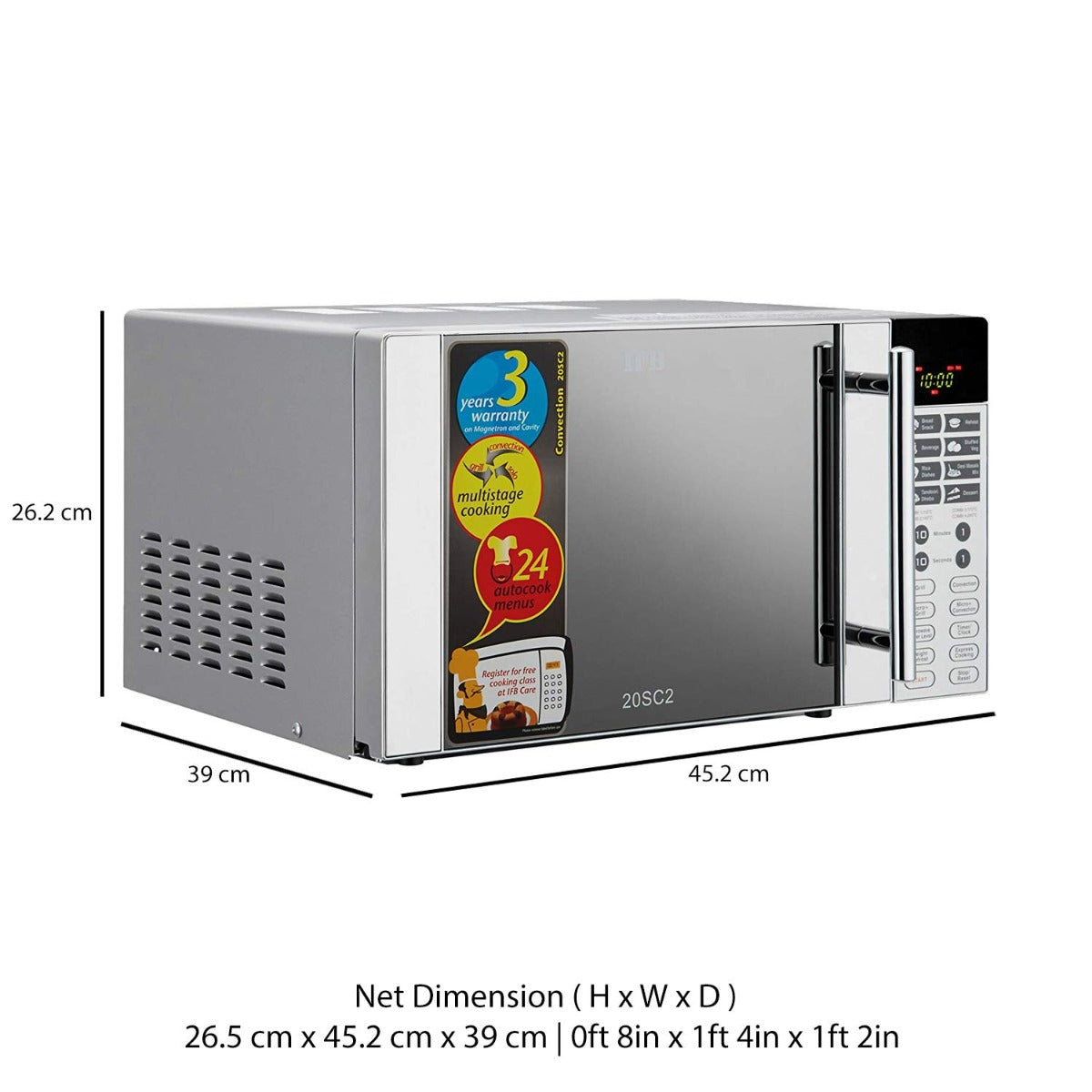 IFB 20 L Convection Microwave Oven (20SC2, Metallic Silver, With Starter Kit)