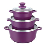 Wonderchef Granite Die-Cast Casserole Set With Lid- Purple