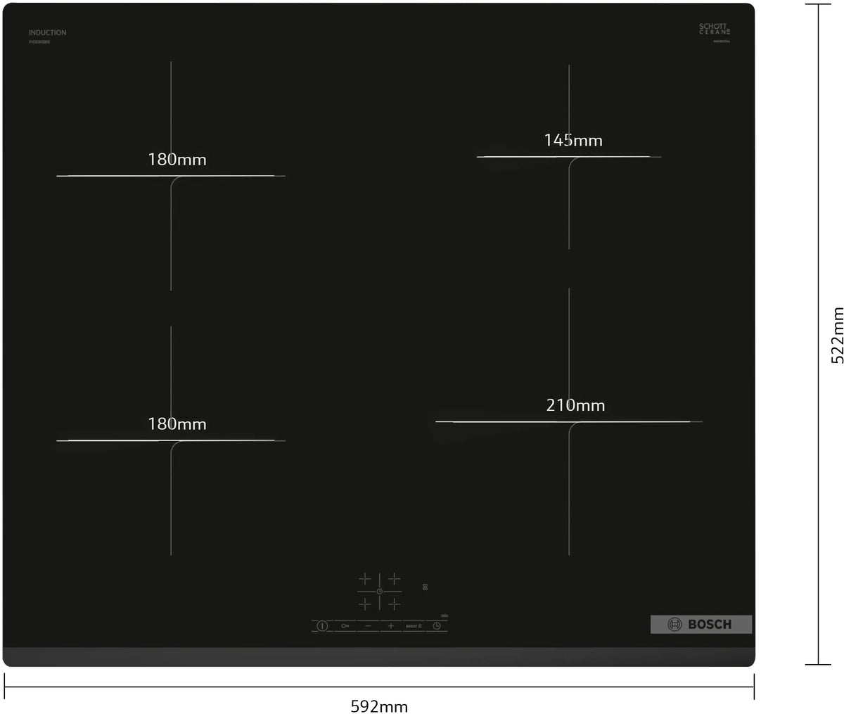 Series 4 Induction hob 60 cm surface mount without frame PIE63KBB5E