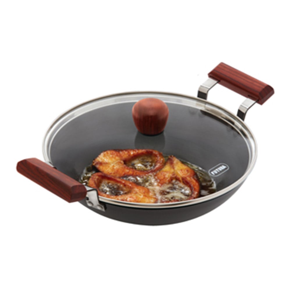 Futura Deep-Fry Pans Fish-Fry Kadhai 2.5 L with Glass lid: AFFK25G