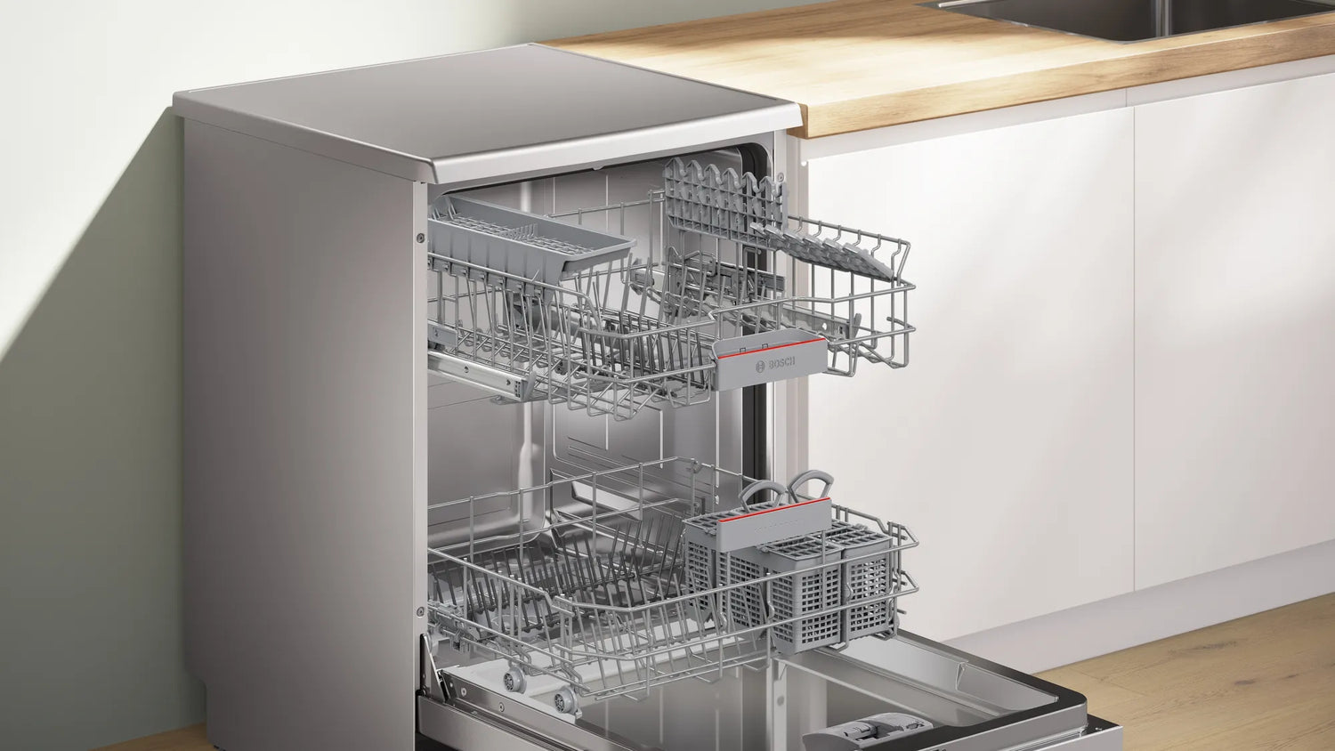 Series 6 Free-Standing Dishwasher, 60 cm, Brushed Steel, Home Connect | SMS6IKI01I