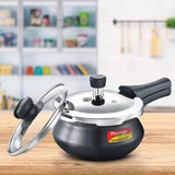 Prestige Deluxe Duo Plus Hard Anodised Gas and Induction Compatible Pressure Handi with Glass Lid, 2 L (Black)20359