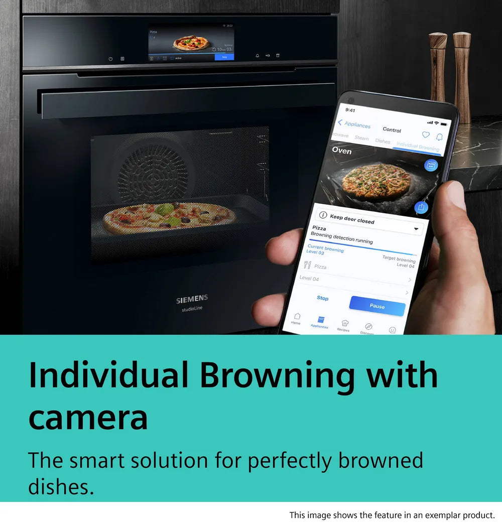 IQ700 Built-In Oven with Steam Function 60 x 60 cm Black HS958GED1B (Home Connect)