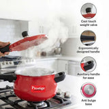 Prestige Deluxe Plus Aluminium Outer Lid Mini Pressure Handi, 3 Litre, Red 10795