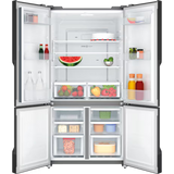 564L 700 Series Quad Door Refrigerator EQE5600B-B – Inverter Compressor, Cooling360, GreenZone Crisper