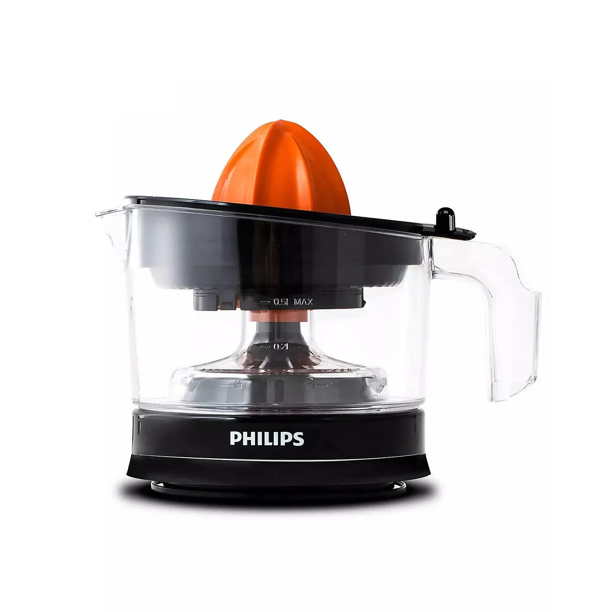 Daily Collection Citrus Press HR2788, 80% Juice Extraction, 2-Way Rotation, Adjustable Pulp Selector, 0.5L Bowl