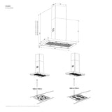 90cm 500 Series island extractor hood ECI9432KB