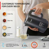 Digi Kettle 2.0 Litre with 4 Preset Modes| Live Temperature Display| Elegant Cool Touch Design| Auto-Cut Off and Dry Heat Protection| 360 Degree Swivel Base